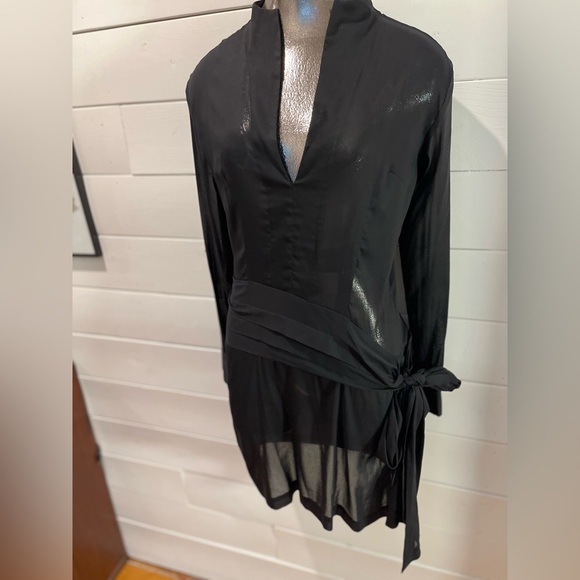 🖤 DUBUC • Black Sheer Tunic • Size 8 - Picture 4 of 9